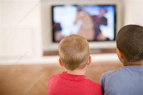 Children Watching Television Stock Image F0026791 Science Photo
