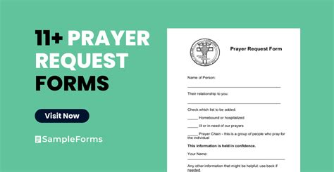 FREE Sample Prayer Request Forms In PDF Word