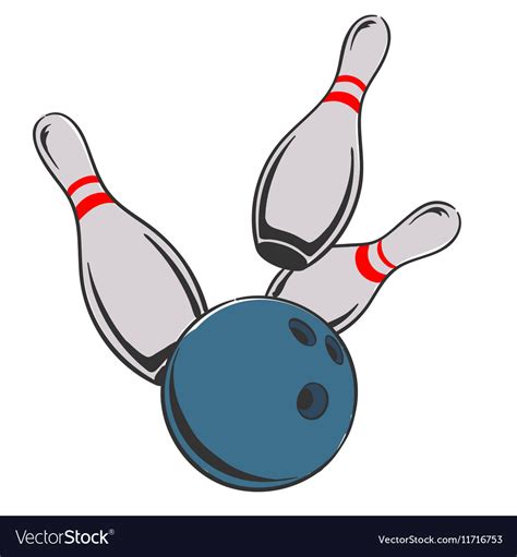 Bowling Ball And Pins Royalty Free Vector Image