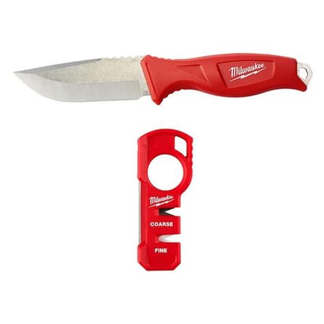Milwaukee 4 In Tradesman Fixed Blade Knife With Compact Jobsite Knife