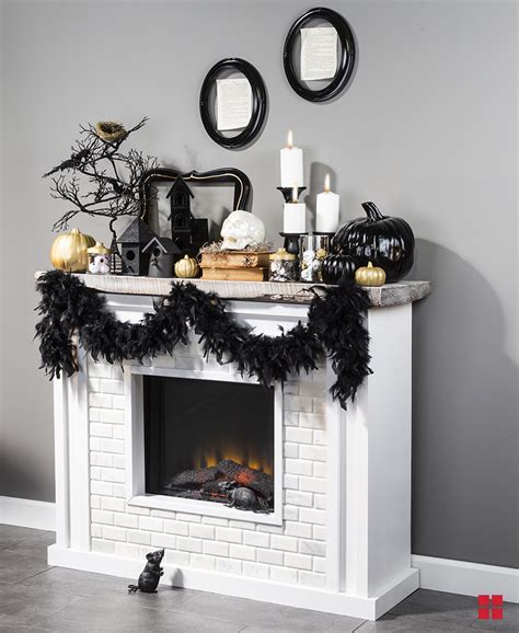 Spooky Halloween Fireplace Mantel Decorations