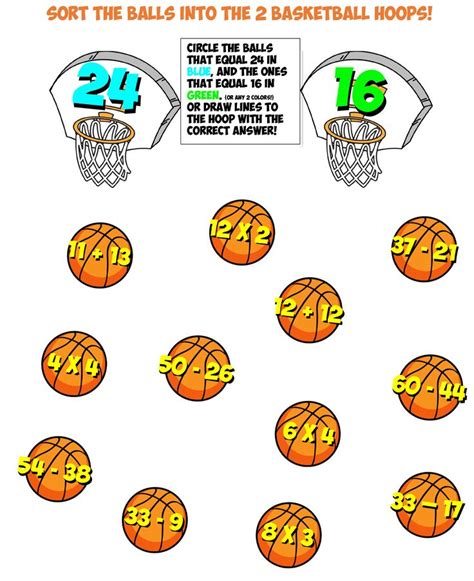 Basketball Math Worksheet 5 Free Basketball Math Free Math Free