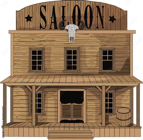 Saloon Vector Art Old West Building Western Icon Stock Foto