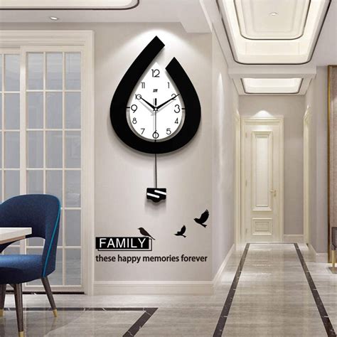 Modern Decorative Pendulum Wall Clock Stylish Quartz With Pendulum