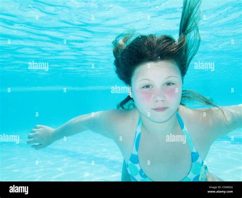 Teenage Girl Swimming In Tropical Ocean Stock Photo Royalty Free Image
