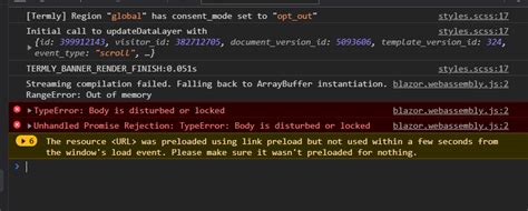 Blazor Webassembly Js Unhandled Promise Rejection Typeerror Body Is