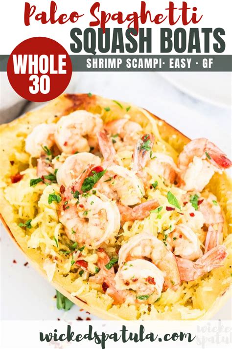 You've lugged the squash all the way home from the grocery store. Paleo Spaghetti Squash Shrimp Scampi Recipe - This spaghetti squash shrimp scampi recipe is ...
