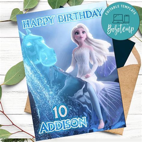There are a range of age specific options for sale, including 18th, 21st, 30, 50th and 60th birthday invitations, plus many more. Elsa Frozen 2 Happy Birthday Card to Print at Home DIY ...
