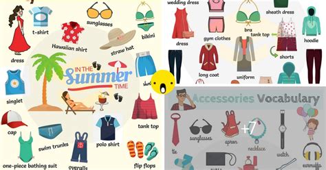 English Vocabulary For Clothing Clothes And Accessories 7 E S L