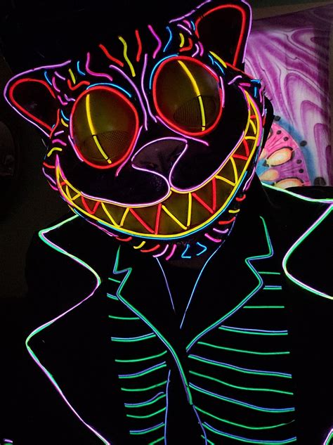 Creepy Cat Led Light Up Cat Maskhand Sculptedresin Maskel Etsy