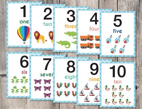 Printable Number Flashcards Numbers 1 20 Preschool Activity Etsy Hong