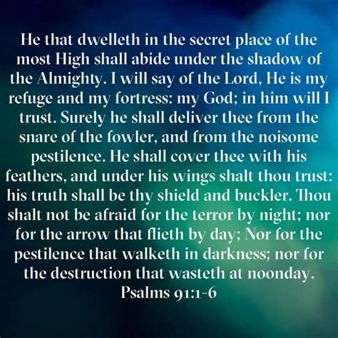 Psalm 911 6 He That Dwelleth In The Secret Place Of The Most High