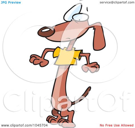 Royalty Free Rf Clip Art Illustration Of A Cartoon Wiener Dog Wearing