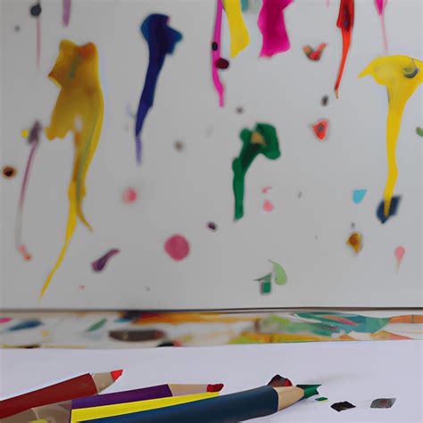 Colorful Colored Pencils With Paint Spills · Creative Fabrica