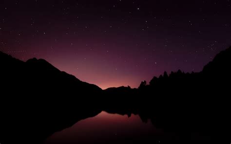 Download Wallpaper 3840x2400 Mountains Lake Starry Sky Night Dark