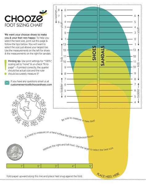 Childrens Foot Measure Chart