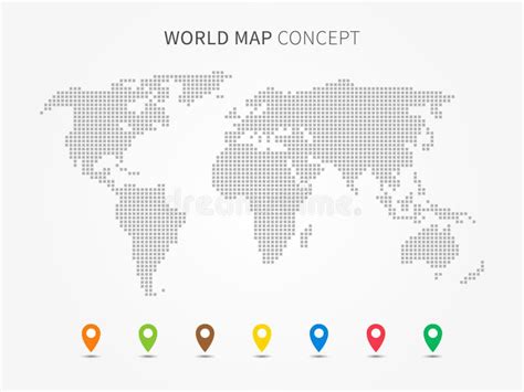 World Map Infographic With Colorful Pointers Vector