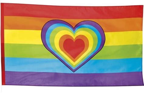 Regenboog Vlag Pride Vlag Gay Pride Flag Regenboog Vlag Met Hartje X Cm Bol Com