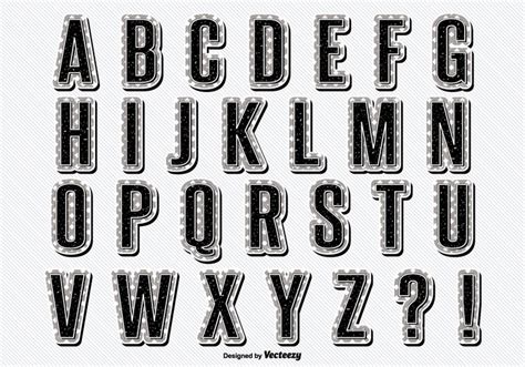 Vintage Retro Style Alphabet Set 140792 Welovesolo