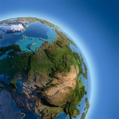 Earth With High Relief Illuminated Stock Illustration Illustration