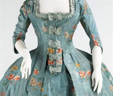 Robe Ala Francaise 1760 1770 Detail Silk Cotton Historical Dresses 18th Century Fashion