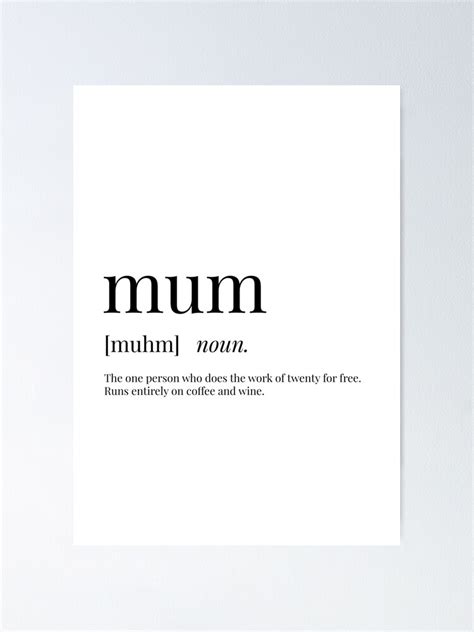 mum definition poster for sale by definingprints redbubble