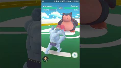 Gym Battle Machamp Vs Snorlax Pokemon Go Indonesia Youtube