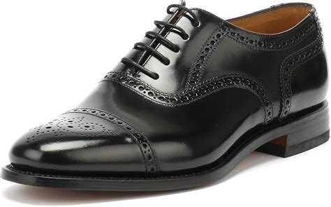 Loake Mens Formal Brogue Shoes 201b Black Polished