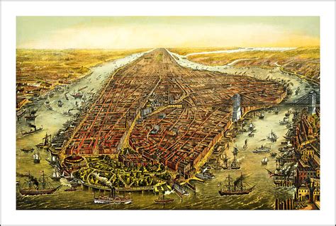 1873 Map Of New York City Painting By George Schlegel And George Degen