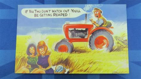 Saucy Bamforth Comic Postcard 1960s Big Boobs Vintage Massey Fergusson Tractor 863 Picclick