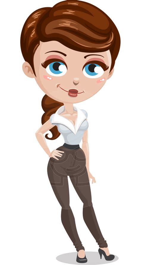 Vector Simple Cute Woman Cartoon Character GraphicMama