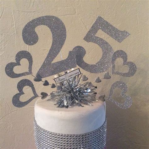 Silver Wedding Anniversary 25th Anniversary Cake Topper Ebay 25