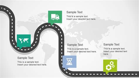 Curved Road Map Concept For Powerpoint Slidemodel