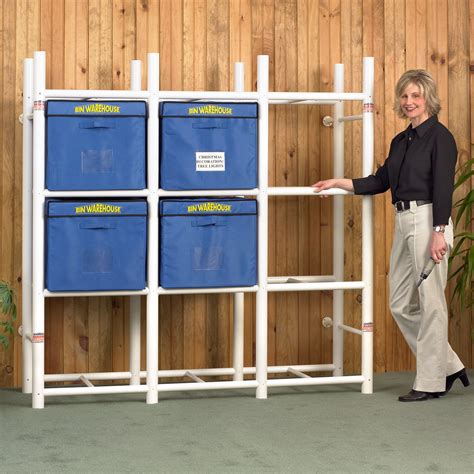 Bin Warehouse 12 Tote Storage System 69 H 4 Shelf Shelving Unit