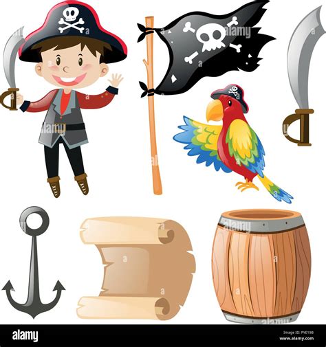 Pirate And Other Elements Illustration Stock Vector Image And Art Alamy
