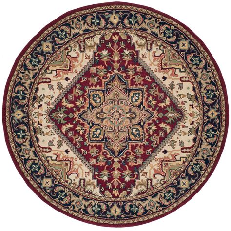 Safavieh Heritage Red 8 Ft X 8 Ft Round Area Rug Hg625a 8r The Home