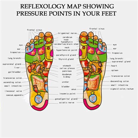 Acupressure Massage Health Slippers Unisex Reflexology Foot Chart