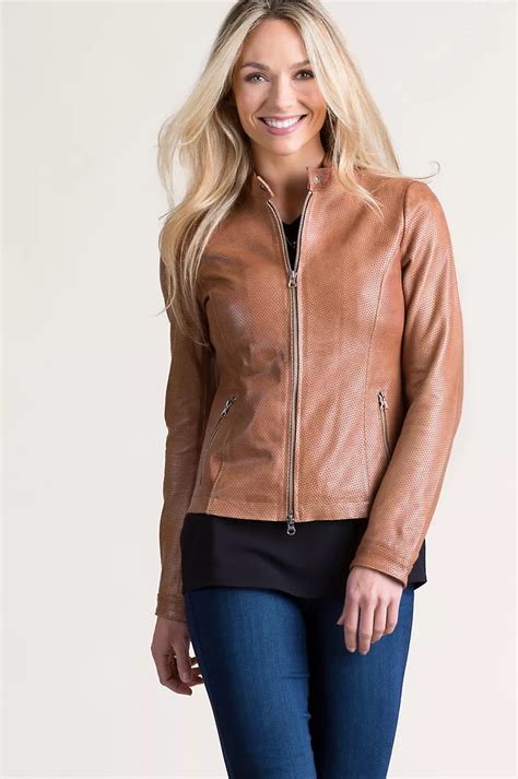 Stella Lambskin Leather Moto Jacket Overland