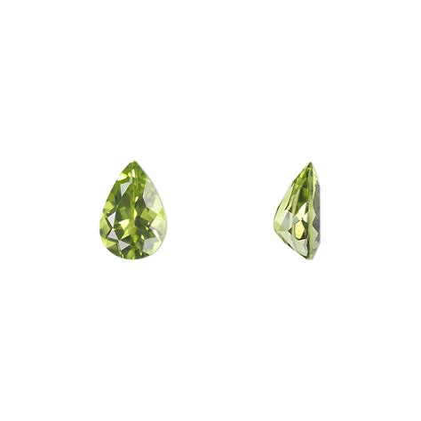 Gem Peridot Natural 9x6mm Faceted Pear A Grade Mohs Hardness 6 1