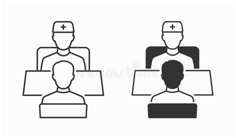 Doctor And Patient Icon Vector Illustration Stock Illustration