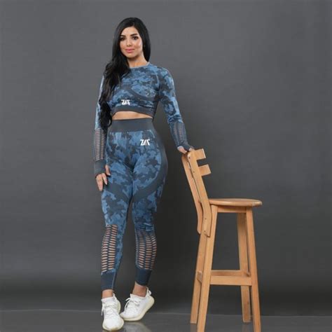 Camouflage Mesh Fitness Set Blue Zat Outfit Be Your Self
