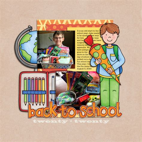 First Day Of School Digital Scrapbook Kit