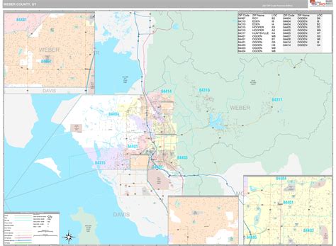 Weber County, UT Wall Map Premium Style by MarketMAPS - MapSales