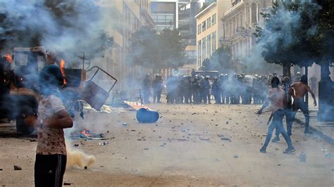 Lebanese Security Forces Fire Tear Gas At Beirut Protesters