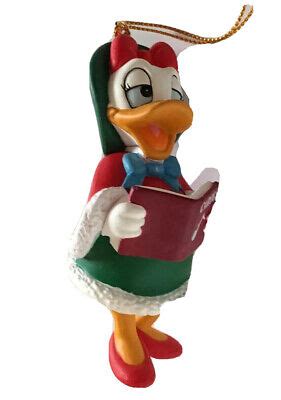 Vtg Disney Daisy Duck Christmas Ornament Caroling Singing Grolier