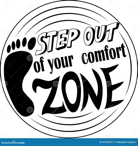 Motivational Quote Poster Step Out Of Your Comfort Zone Stock Vector