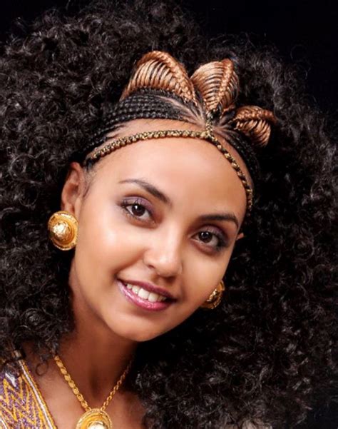 Clipkulture Lovely Habesha Traditional Hairstyle With Brown Highlights