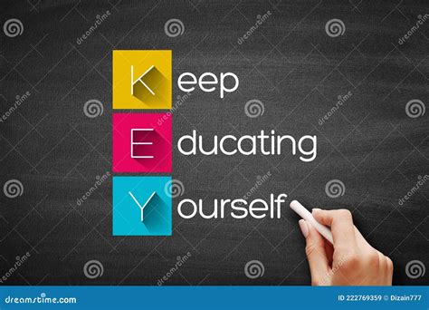 Key Keep Educating Yourself Acronym Education Concept Background On