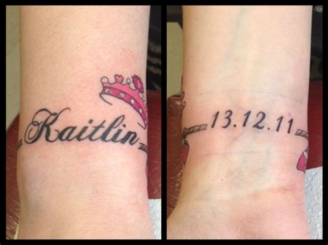 Kaitlin Tattoo Princess Wrist Crown Pink Girly