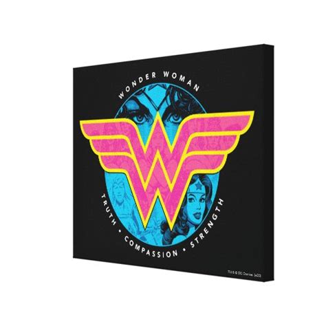 Truth Compassion Strength Comic Wonder Woman Logo Canvas Print Zazzle